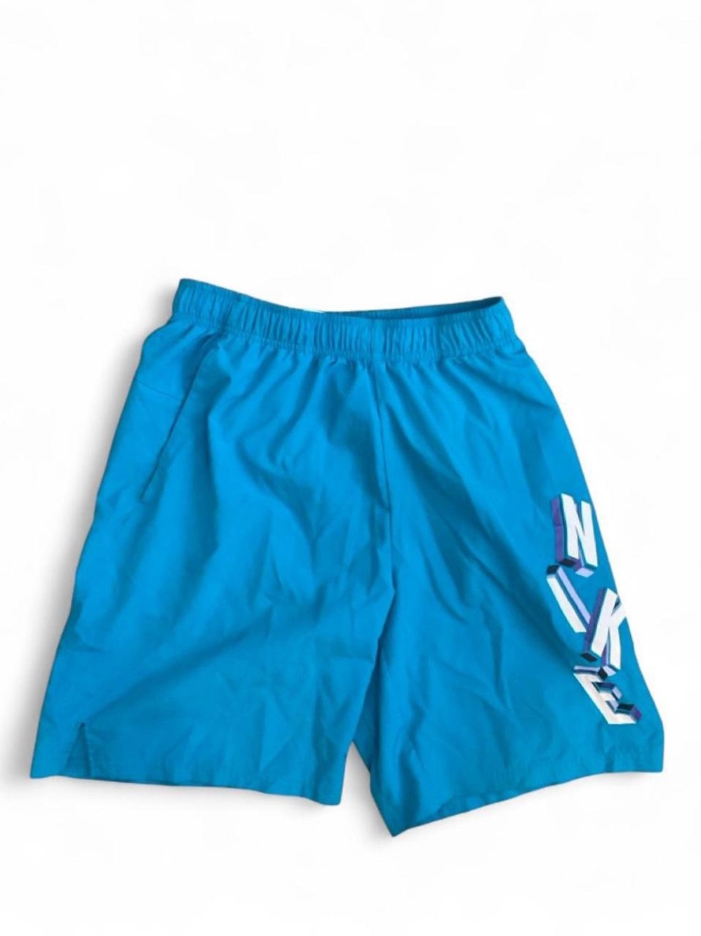 Nike men’s Dri fit flex blue shorts with white Nike logo in size Medium